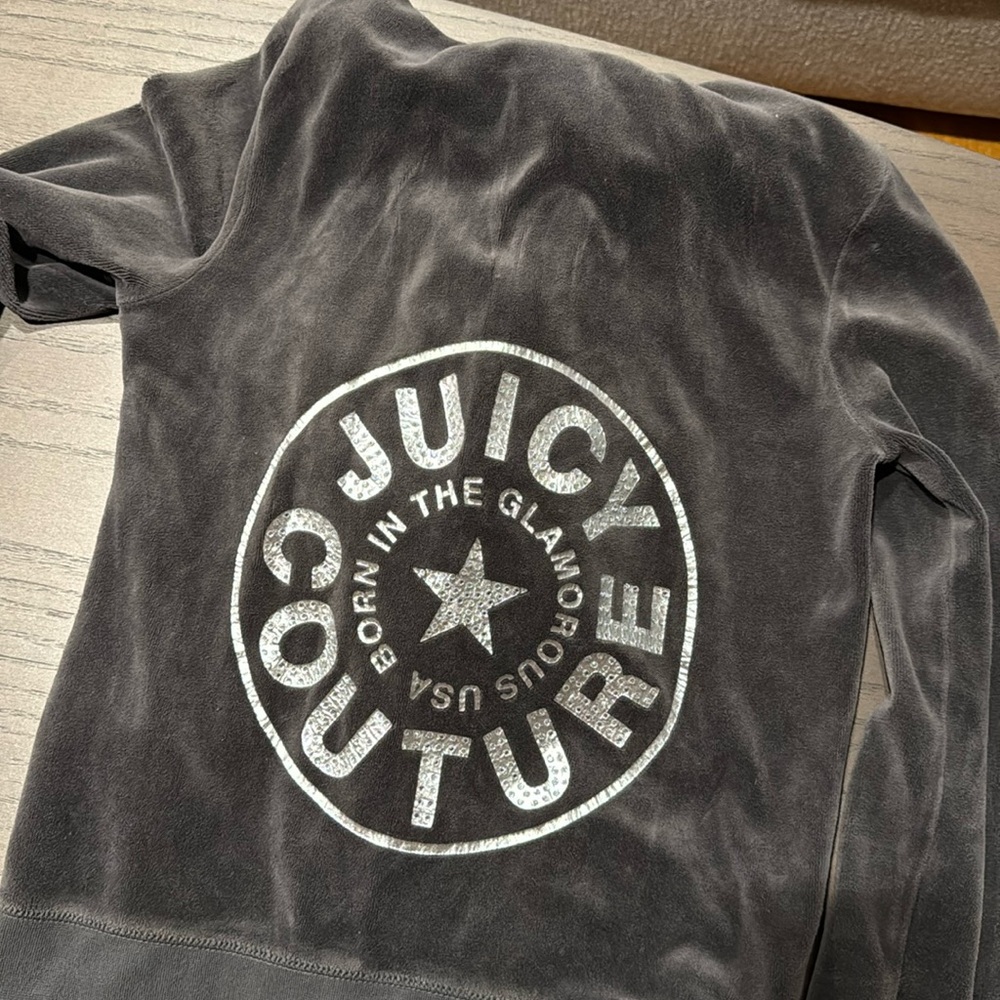 Juicy couture zip up sweater grey xs